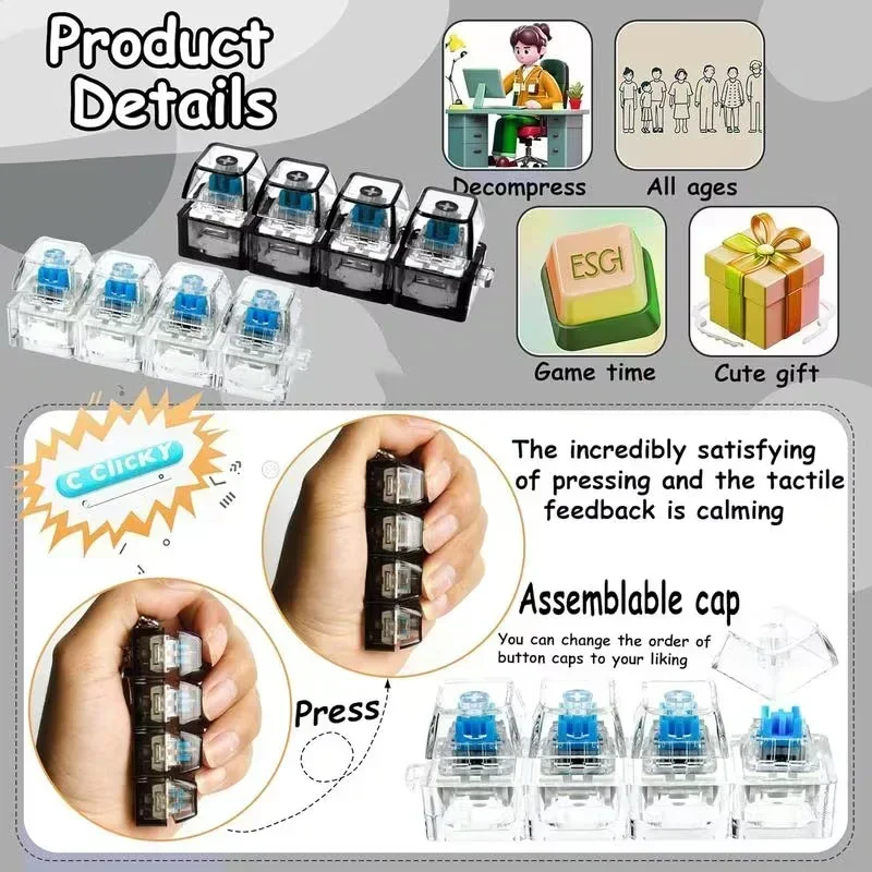 Office Tech And Gadgets - 키보드 키캡 스트레스 해소 키체인 기계식