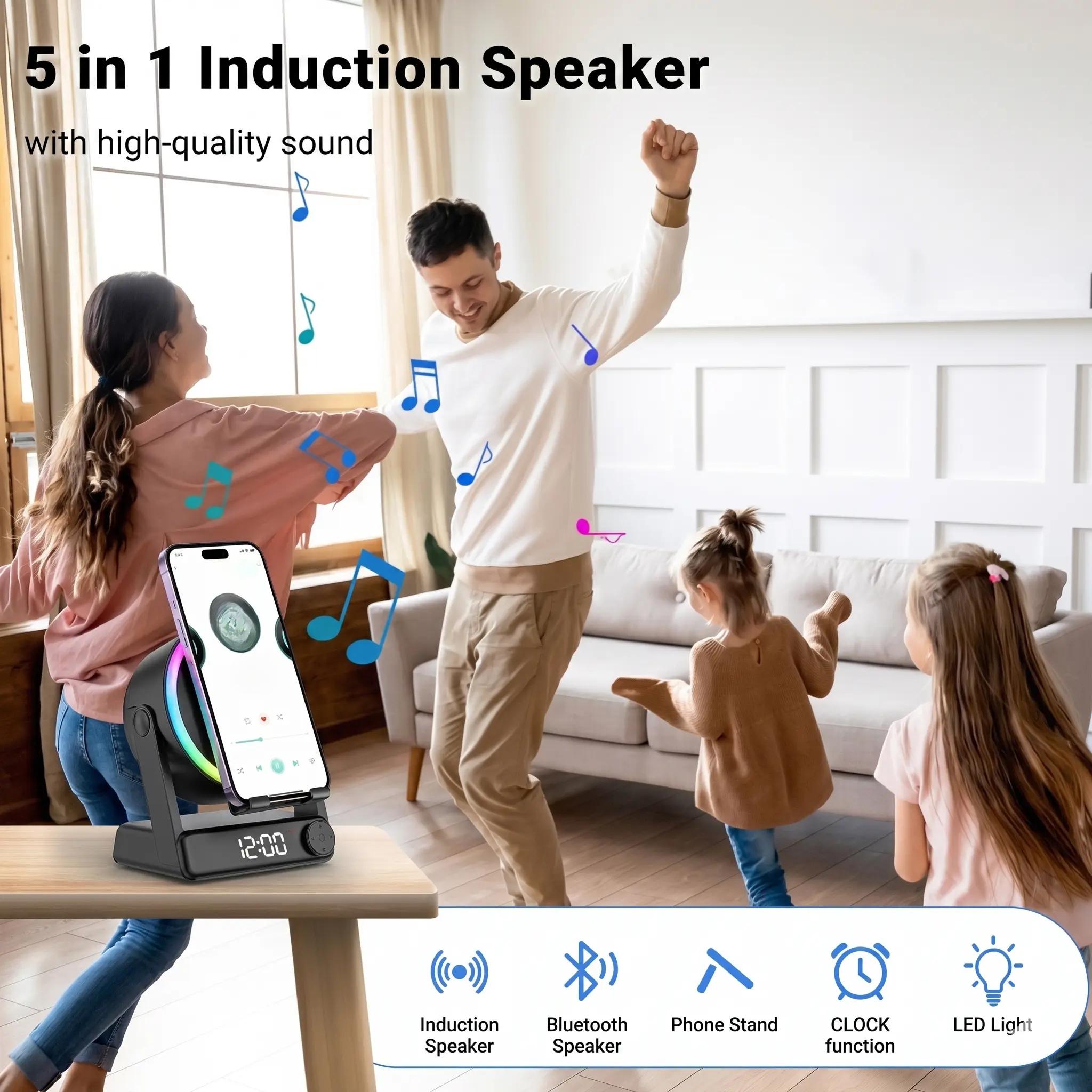 Office Tech And Gadgets - 다기능 데스크폰 스탠드, 인덕션 스피커, LED